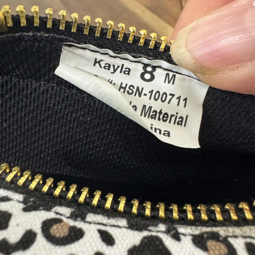 Poe by Baretraps Women's Kayla Slip On Mules Leopard Print Zipper Comfort Size 8 - Picture 11 of 14